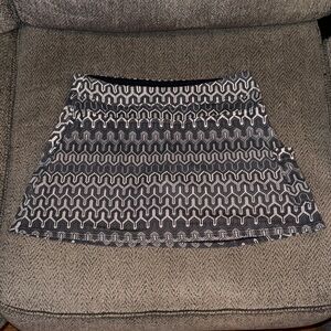 Prana Black and White Geometric Skater/tennis Skirt